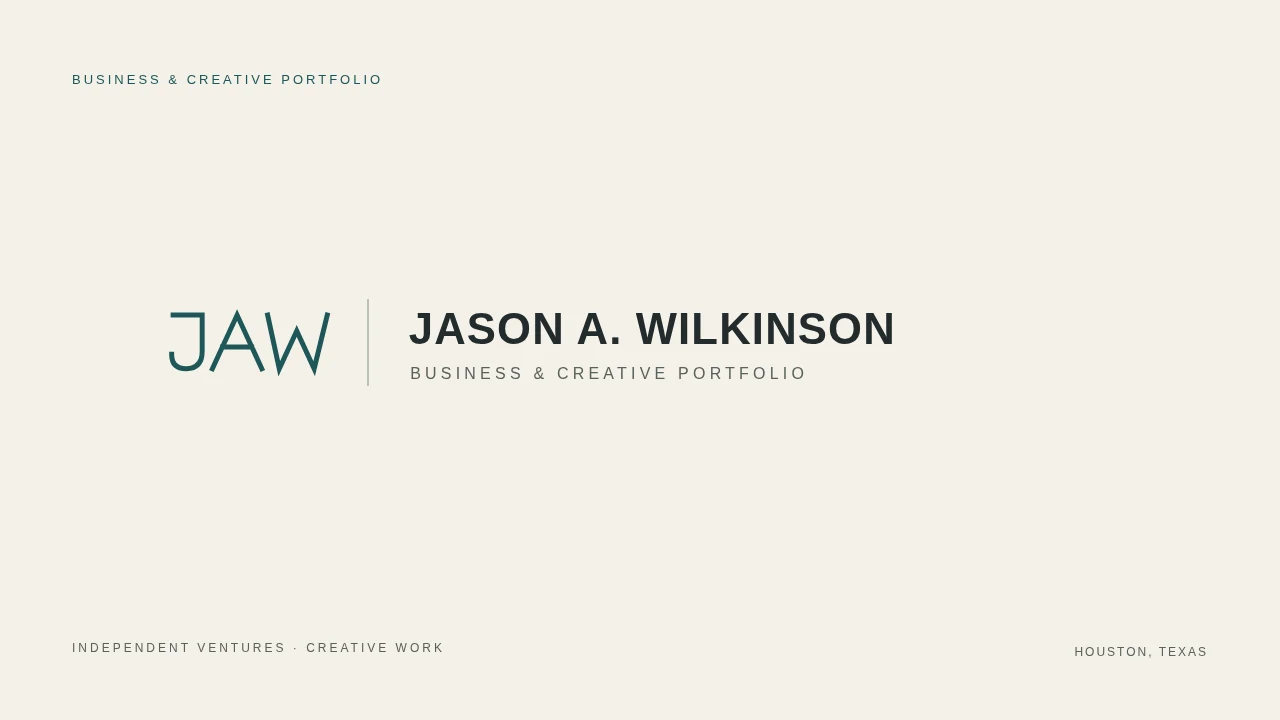 Jason A. Wilkinson — business and creative portfolio
